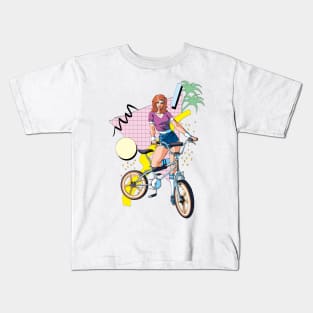 BMX 80s Woman Kids T-Shirt